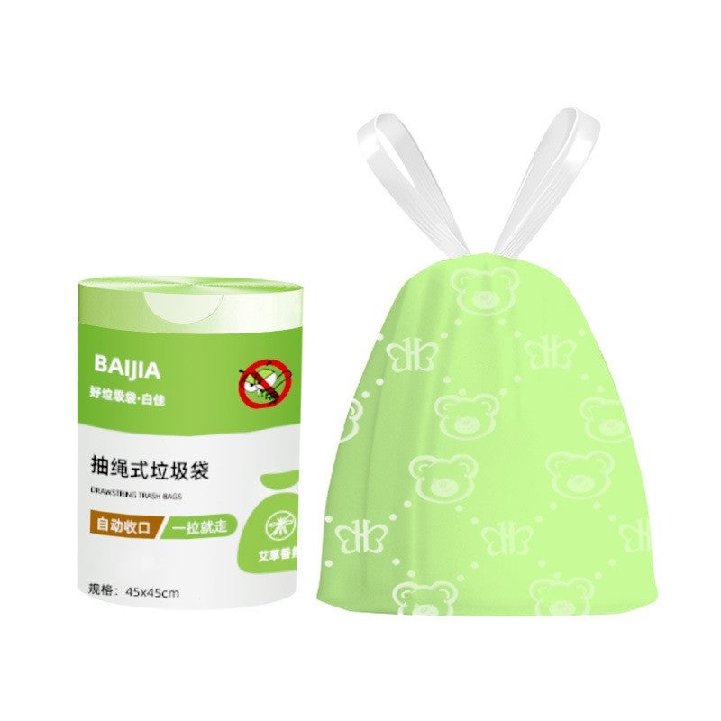 Wormwood Mosquito Repellent Garbage Bag Drawstring Household Kitchen And Bathroom Portable Thickened Deodorant Anti-Mosquito And Insect Repellent Plastic Bag - Image 1